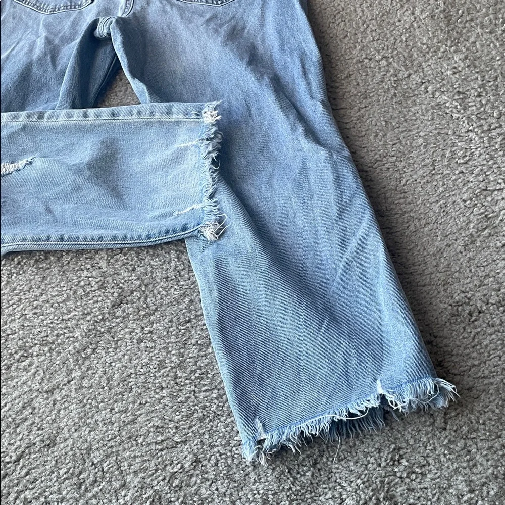 SO Women's Distressed Light Blue Straight Leg Jeans - Picture 7 of 7